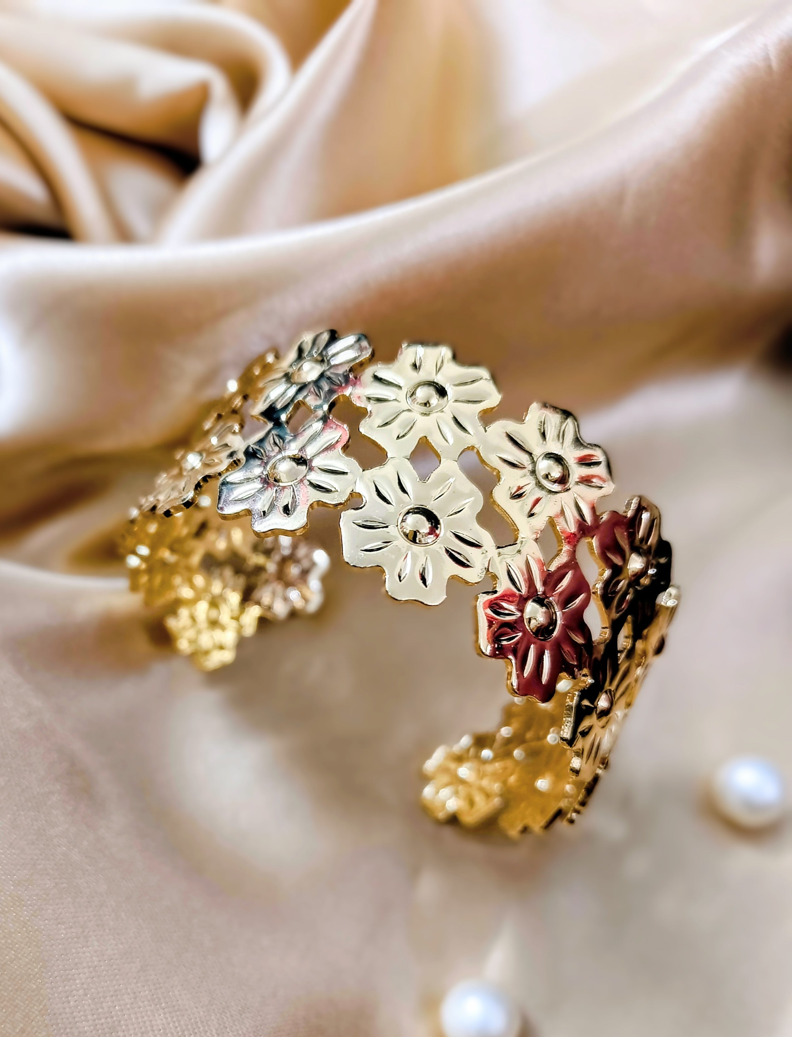 Gold Stainless Steel Cuff Bracelet
