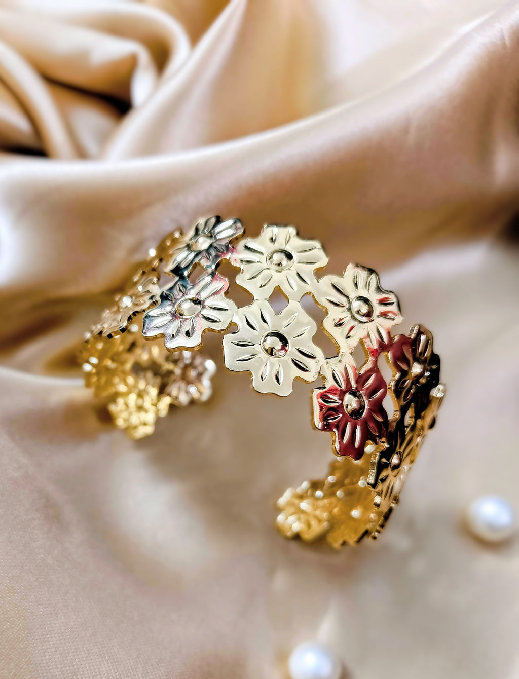 Gold Stainless Steel Cuff Bracelet