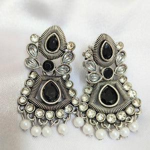 Black Stone Dangler Earrings