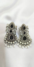 Black Stone Dangler Earrings