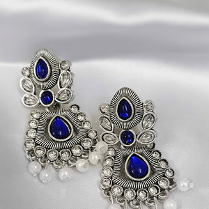 Moonlit Blue Pearl Drop Earrings