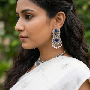 Moonlit Blue Pearl Drop Earrings