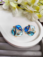 Enamel Swirl Geometric Earrings