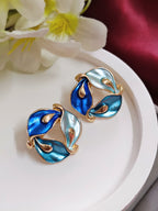 Enamel Swirl Geometric Earrings