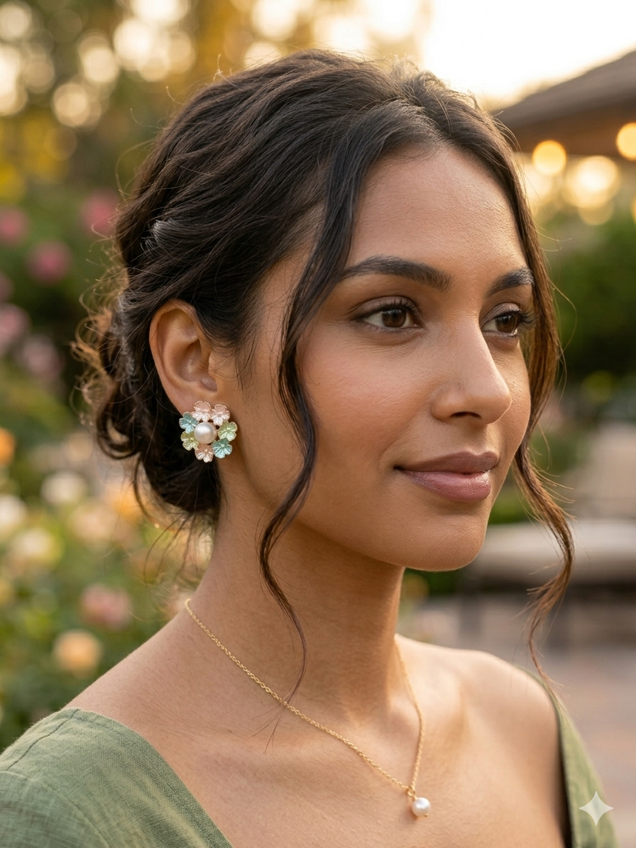 Floral Wreath Cluster Studs