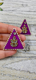 Handcrafted Regal Triangular Studs