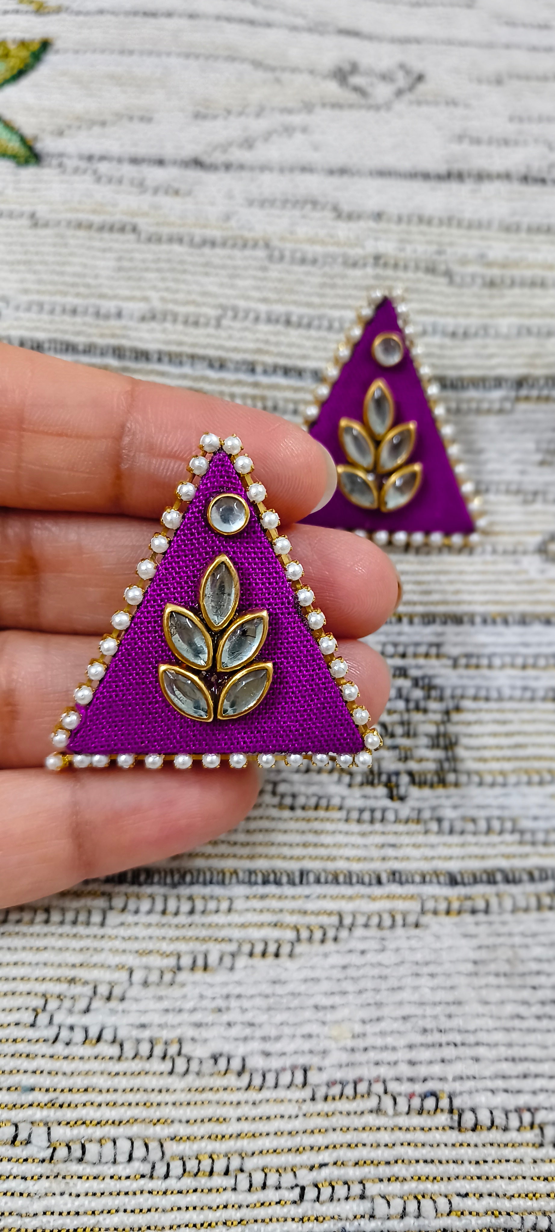 Handcrafted Regal Triangular Studs