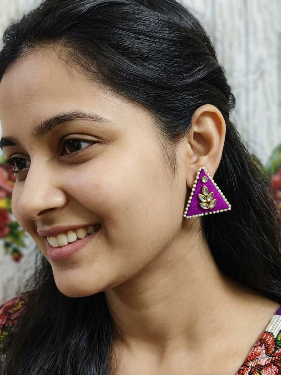 Handcrafted Regal Triangular Studs