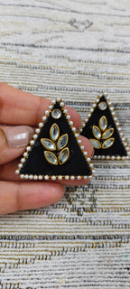 Handcrafted Regal Triangular Studs