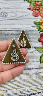 Handcrafted Regal Triangular Studs