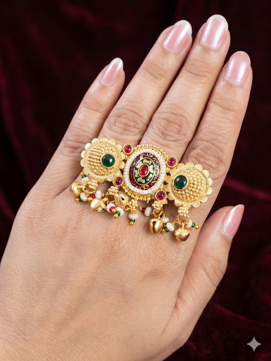 Kashmiri Triple Finger Ring