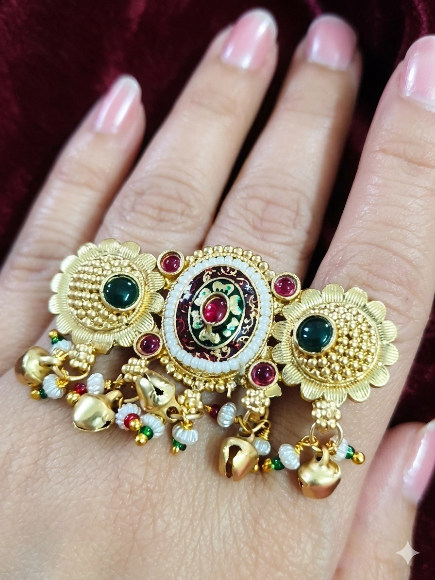 Kashmiri Triple Finger Ring