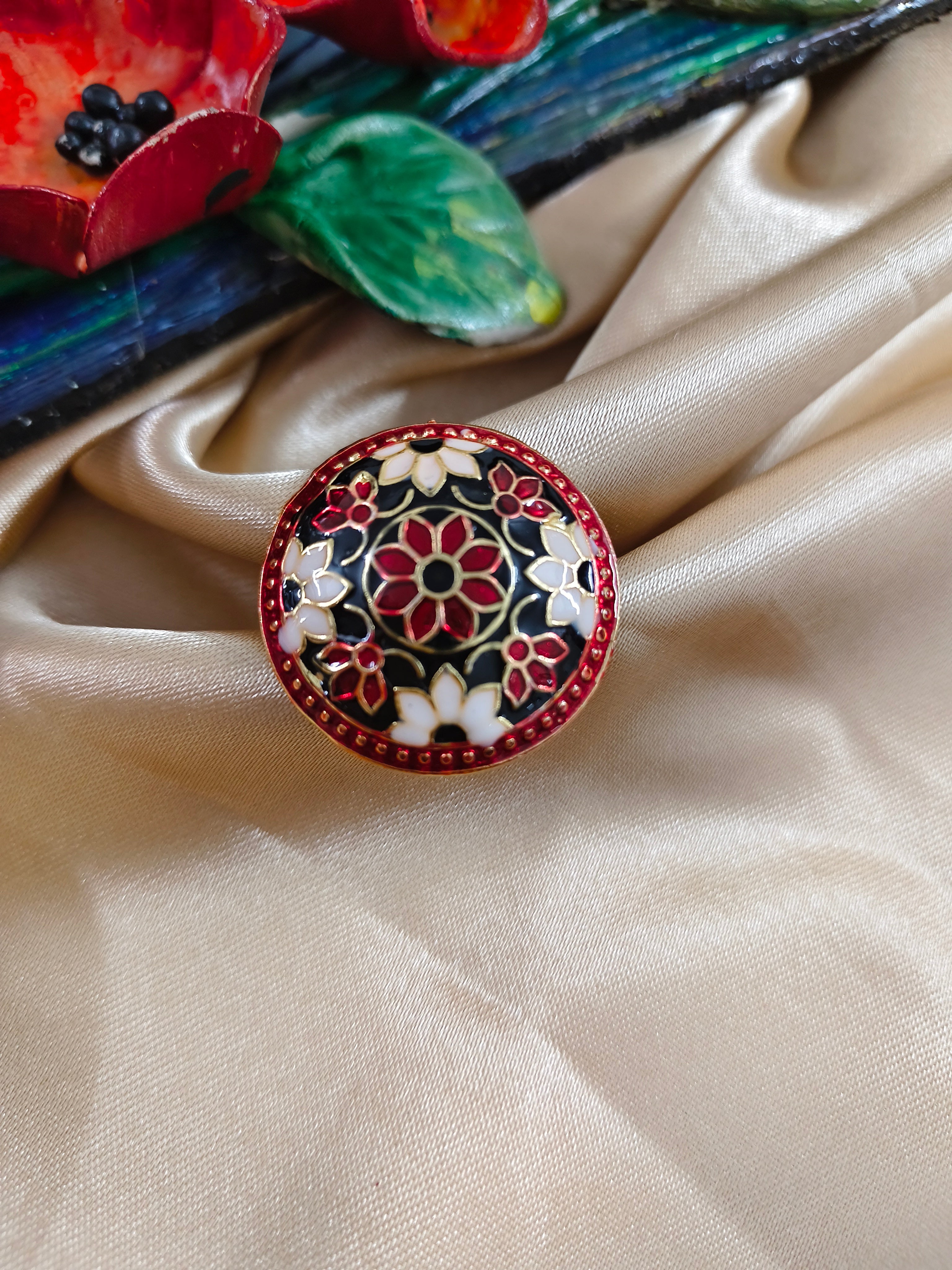 Midnight Bloom Meenakari