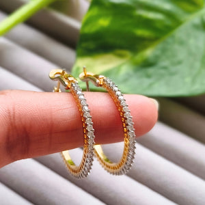 SILVER CZ HOOPS