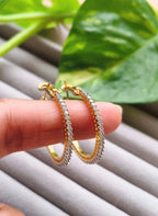SILVER CZ HOOPS