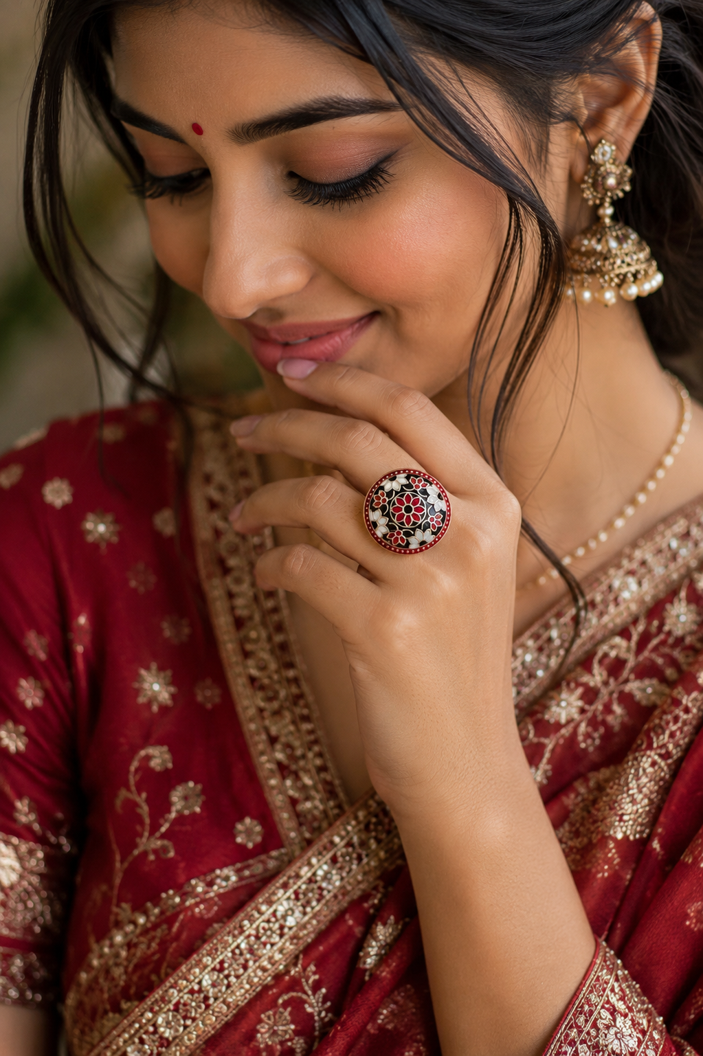 Midnight Bloom Meenakari