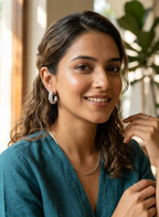 SILVER TONE BALI OR HOOP EARRINGS